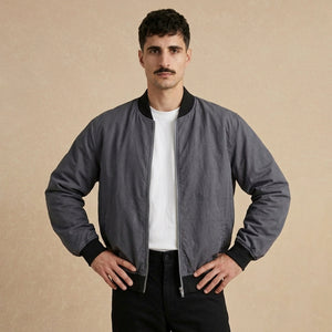 Bomber Jacket Gris Oversized x Nicolás Celis