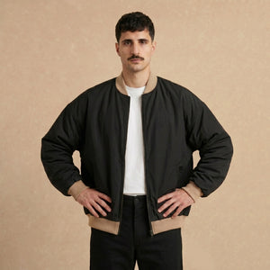 Bomber Jacket Negra Oversized x Nicolás Celis