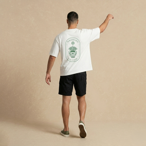 Playera Boxy Blanca Botanical