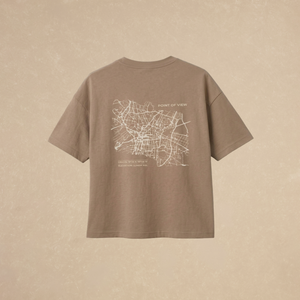 Playera Boxy Beige Outline Map