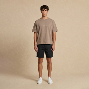 Playera Boxy Beige Outline Map