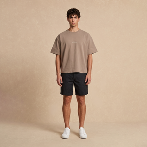 Playera Boxy Beige Outline Map