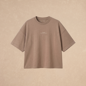 Playera Boxy Beige Outline Map