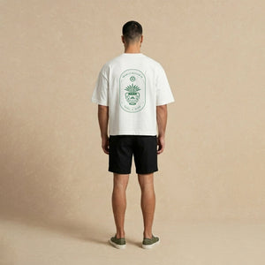 Playera Boxy Blanca Botanical