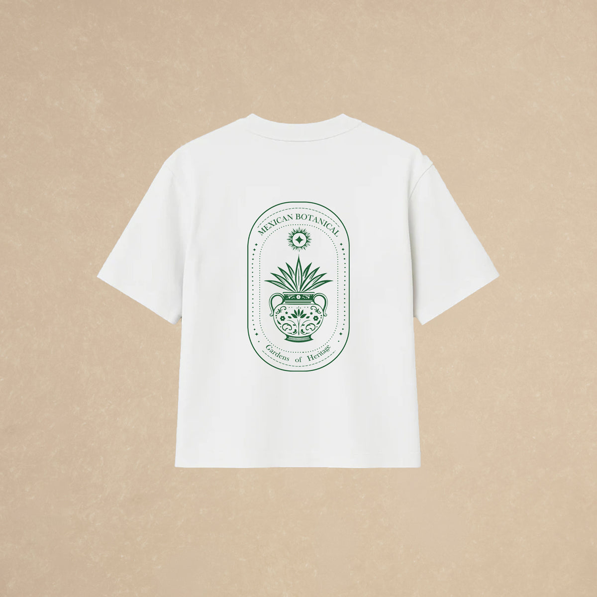 Playera Boxy Blanca Botanical