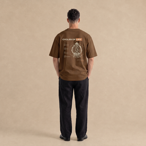 Playera Cycles of Life Oversized Café