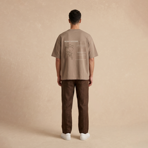 Playera Oversized Café Fungi