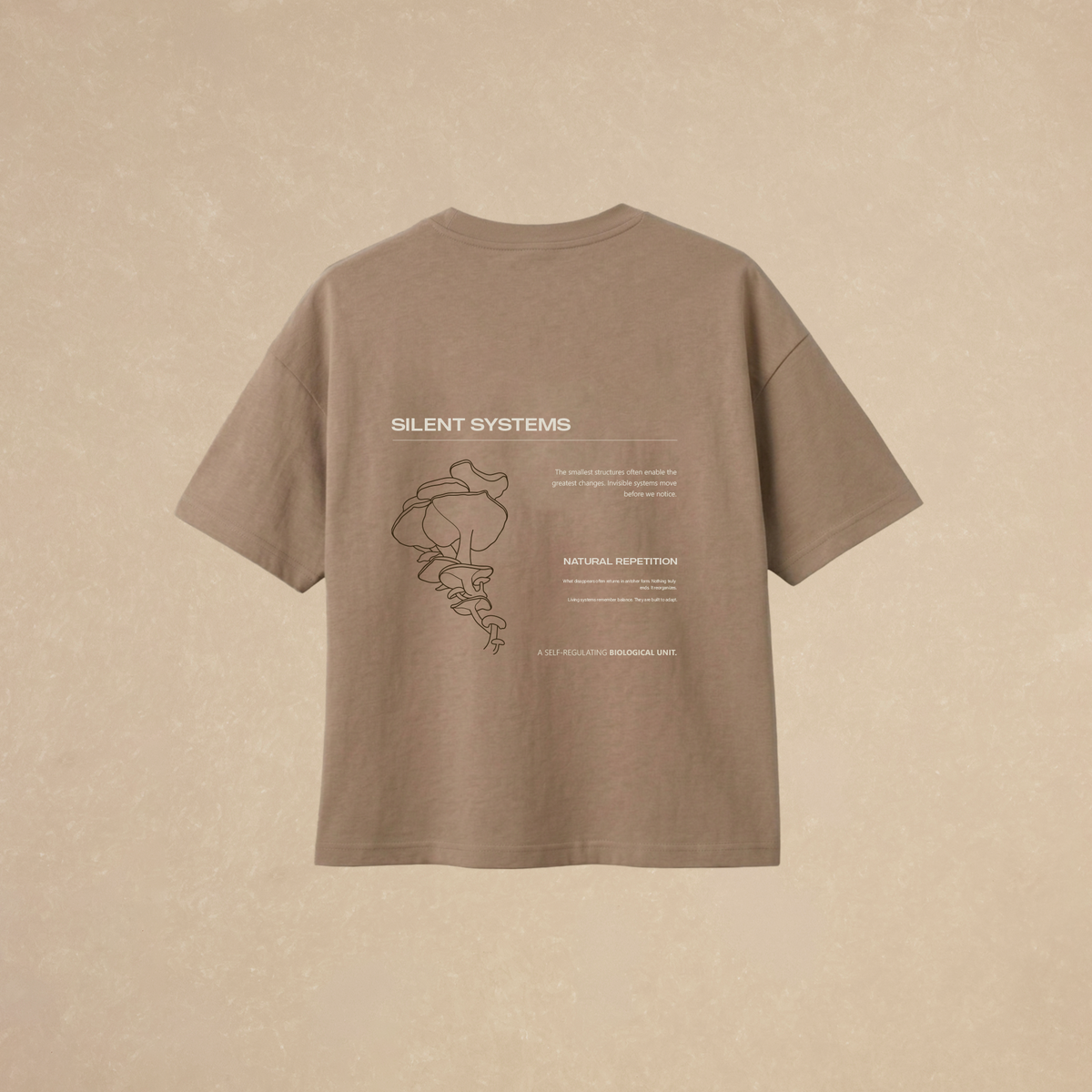Playera Oversized Café Fungi