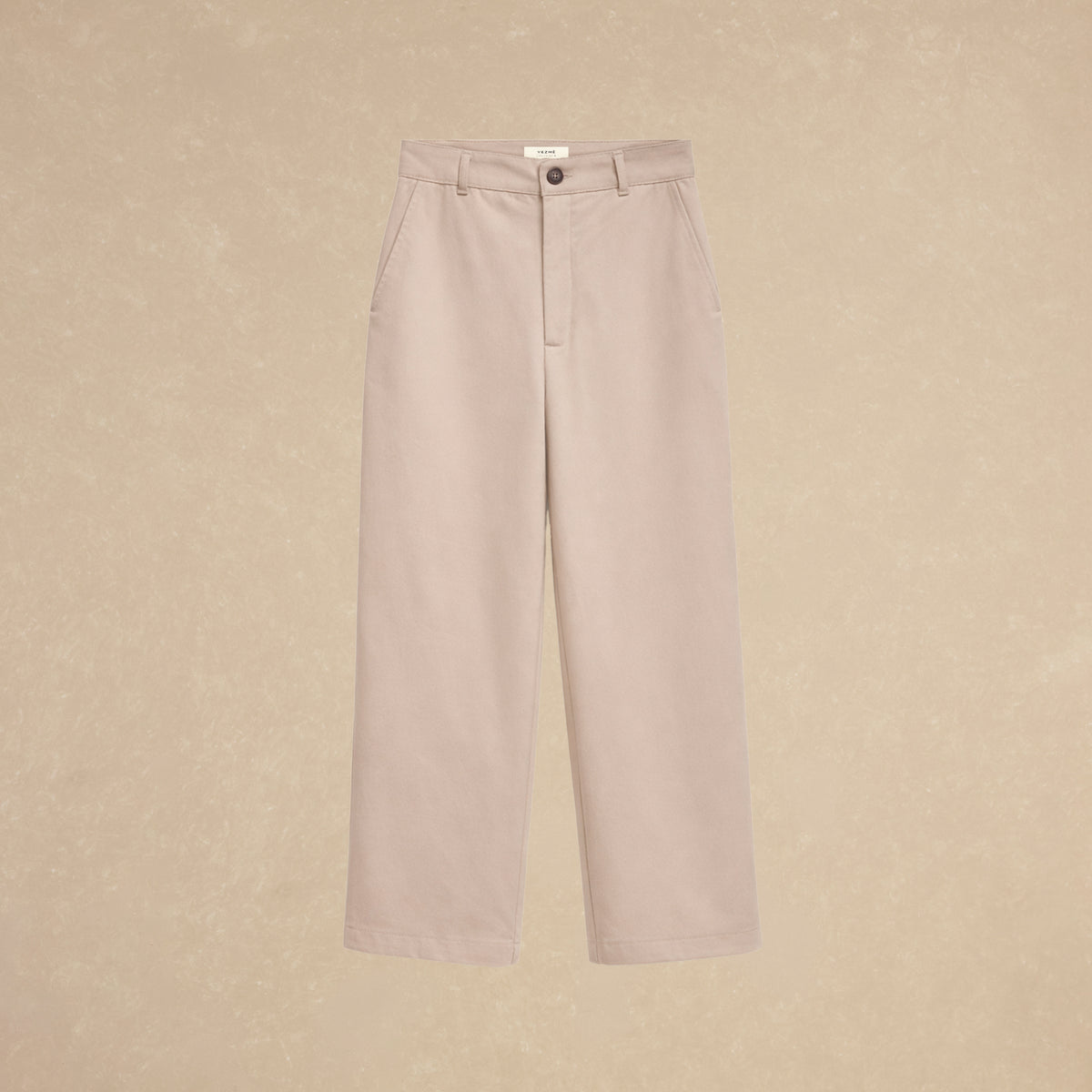 Pantalon Sarga Beige Recto y Amplio
