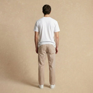Pantalon Sarga Beige Recto y Amplio