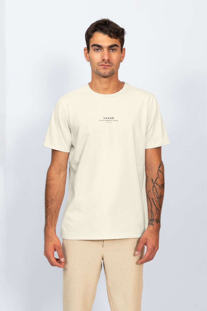 Playera Off-White hueso Hombre Relaxed sustentable