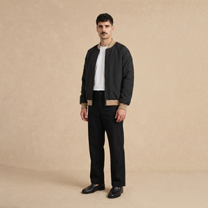 Bomber Jacket Negra Oversized x Nicolás Celis