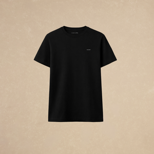 Playera Básica Negra Algodón Orgánico 212g Logo