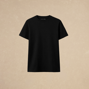 Playera Básica Negra Regular Stretch 231g