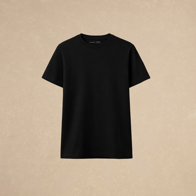 Men's Black Regular Stretch Basic T-shirt 231g